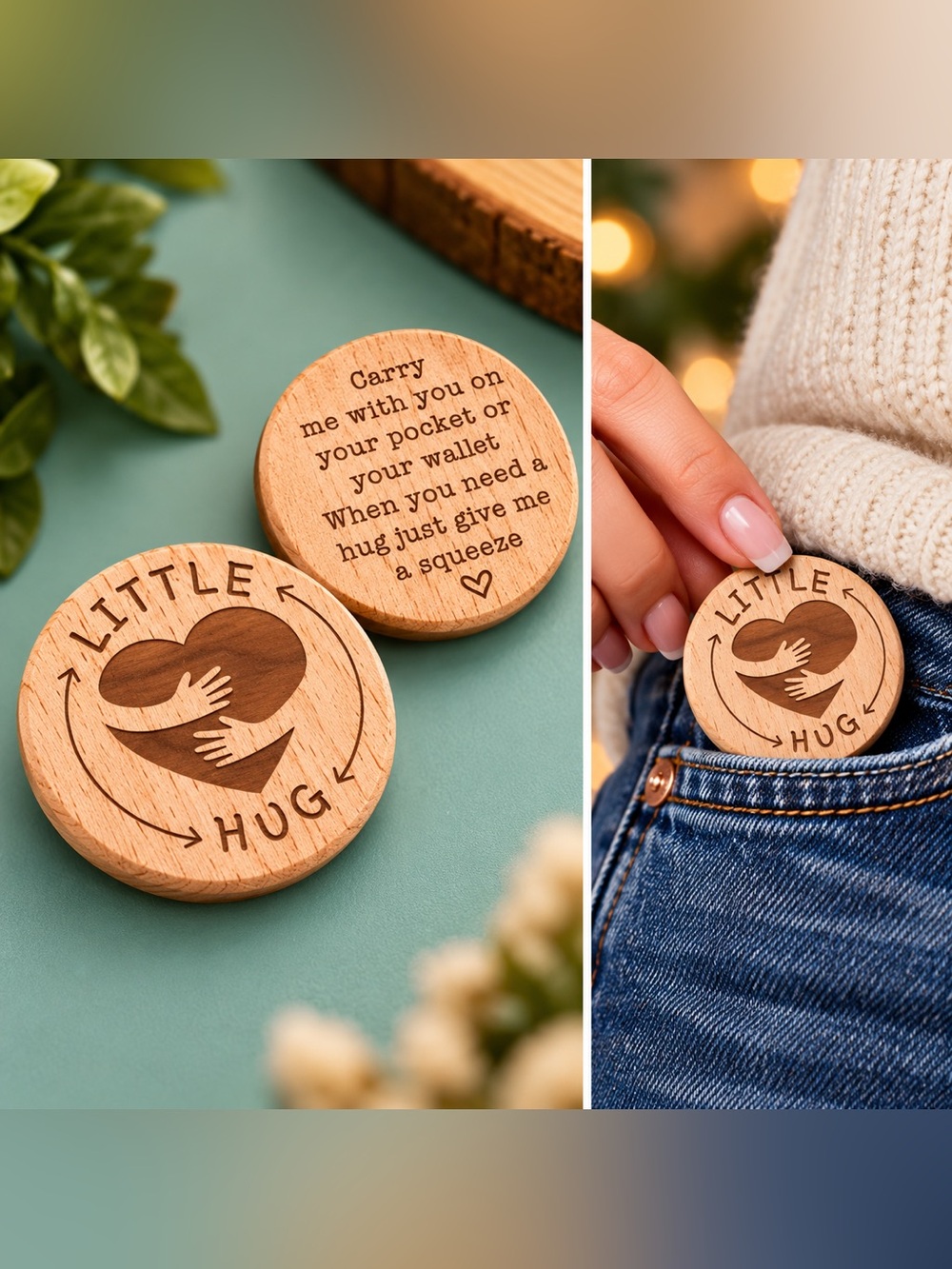 Custom Wood Pocket Hugs Set of any 10 or create your own